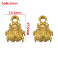Golden beetle CCB plastic pendant charms with dotted texture for DIY necklace jewelry - Gold