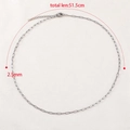 Silver stainless steel paperclip chain necklace with lobster clasp, 51.5cm long and 2.5mm wide - 51.5cm (1 Piece/Pack) / Steel