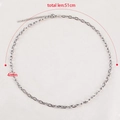 51cm silver stainless steel flat oval link chain necklace with 4mm width and lobster clasp - 51cm (1 Piece/Pack) / Steel