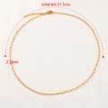 Gold stainless steel paperclip chain necklace 51.5cm long with 2.5mm oval links - 51.5cm (1 Piece/Pack) / Gold