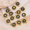 Golden 304 stainless steel pendants with black enamel featuring celestial and nature icons - Starfish Style (Starfish) / Black