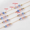 DIY gold plated stainless steel jewelry chain with colorful crystal beads and spacing units - Blue Pink-4x3.5