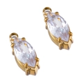 Colgante vintage marquise de circón y acero inoxidable chapado en oro 18K para collares DIY - Marquise-Blanco-12.5x7