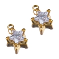 Colgante estrella de acero inoxidable 304 bañado en oro 18K con circonita cúbica - Estrella-Blanco-9.5x7.5mm