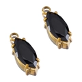 Colgante retro de piedra negra talla marquesa con engaste dorado para joyería DIY - Marquise-Negro-12.5x6mm