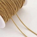 Golden wheat chain roll in stainless steel for punk DIY jewelry making and craft - 3mm / Gold
