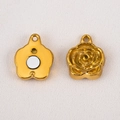 Fermoir magnétique fleur de rose 3D en finition dorée pour bijoux DIY et artisanat - Pack de 1 paire / Or