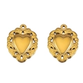 Set de dos colgantes de corazón dorados de acero inoxidable con motivos barrocos de sol - Estilo Corazón de Filigrana Calado (L250507-12) / 2 Piezas/Paquete / Dorado