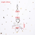 Dreamy 135mm phone charm with iridescent bow, star beads and silver metal heart - Star Glaze Bead & Bowknot