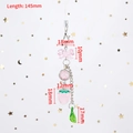 Portachiavi con fragola rosa e fiocco con misure di lunghezza di 145 mm - Stile Foglia Farfalla Fragola (Q1596-1)