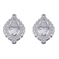 Colgante de corazón de acero inoxidable estilo vintage con intrincado patrón bohemio - Estilo Sagrado Corazón Floral Calado (L250507-8) / 2 Piezas/Paquete / Color acero