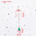 Portachiavi con fiocco rosa e ciliegia, perline e catena in lega di zinco da 155mm - Fiocco Di Fragola - Q1596-3 / 【1 pz/confezione】