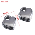 Polished silver stainless steel heart pendant charms with 4mm hole for DIY jewelry making - 15×17mm / Steel