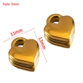 Polished golden heart pendant set with 3mm hole and 11mm width for DIY jewelry making - 11x13mm / Gold