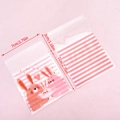 Pink cartoon rabbit family and striped pattern self-adhesive cookie bags 7cm square - Small / 50 Pieces / Happy Rabbit Family