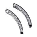 Diamond-cut silver stainless steel curved tube beads for DIY jewelry making - Silver 02