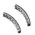Silver 304 stainless steel curved bamboo tube bead accessories for DIY jewelry making - Steel Color 03