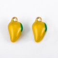 Zwei gelbe Mango-Anhänger aus 304 Edelstahl für DIY-Schmuckherstellung und Armbänder - Sonnige Mango / 14.5x8.5mm (1 Stück/Packung) / Gelb