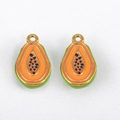 Bunte Emaille-Papaya-Anhänger aus 304 Edelstahl für DIY-Schmuckherstellung - Süße Papaya / 10x16mm (1 Stück/Packung) / Orange