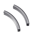 Perles tubes courbés en acier inoxydable 304 argenté avec motif diamant pour bijoux DIY - Couleur Acier 07