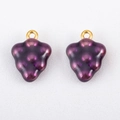 Dunkelviolette Anhänger in Traubenform aus 304 Edelstahl mit goldenen Metallringen - Lila Traube / 15x11mm (1 Stück/Packung) / Lila