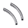 Perles tubes courbés en acier inoxydable 304 argenté texturé pour bijoux DIY artisanat - Couleur Acier 09