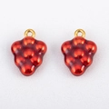 304 Edelstahl-Anhänger in Traubenform mit Goldöse für DIY-Schmuckherstellung - Rote Traube / 15x11mm (1 Stück/Packung) / Rot