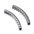 Perles tubes courbées en acier inoxydable argenté avec taille diamant pour DIY - Couleur Acier 10