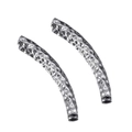 Tube courbé en acier inoxydable 304 argenté avec texture martelée pour bijoux DIY - Couleur Acier 11