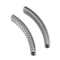 Perles tubes courbés en acier inoxydable 304 argenté avec motif texturé en diamant - Couleur Acier 13