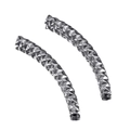Perles en tube courbé en acier inoxydable 304 argenté avec finition diamantée texturée - Couleur Acier 14