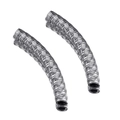 Perles tubes courbés en acier inoxydable 304 argenté à taille diamant pour bijoux DIY - Couleur Acier 15