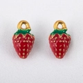 Erdbeer-Anhänger aus 304 Edelstahl mit roter Emaille für DIY-Schmuck und Bastelarbeiten - Summer Raspberry (Small) / 11x6mm (1 Stück/Packung) / Rot