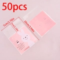 50pcs Pink Rabbit Self-Adhesive Bags (7x10cm) for Candy and Cookie Packaging - Mini / Pink Background White Rabbit