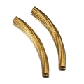Perles tubes courbés en acier inoxydable 304 doré avec texture rayée pour bijoux DIY - Or 06