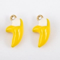 Bananen-Anhänger aus 304 Edelstahl mit gelber Emaille für DIY-Schmuckherstellung - Geschälte Banane / 19.5x10.5mm (1 Stück/Packung) / Gelb