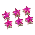Cristalli di vetro a forma di stella rosa rosso con base dorata per cucito di abiti - 10mm / Set da 20 Pezzi / Rosso rosa