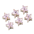 Cristalli a forma di stella rosa con castone dorato da cucire set da 6 pezzi - 10mm / Set da 20 Pezzi / Rosa