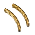Connecteur tube incurvé doré style bambou pour création bijoux lot de deux - Or 12