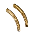 Perles tubes courbées en acier inoxydable 304 doré avec motif diamanté pour bijoux - Or 13