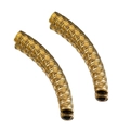 Perles en tube courbé en acier inoxydable 304 doré pour la création de bijoux - Or 15
