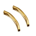 Perles tubes courbés en acier inoxydable 304 doré avec surface texturée pour bijoux DIY - Or 18