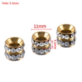 Gouden strass tussenkraal voor DIY-sieraden met 11mm buitendiameter en een gat van 5,5mm - 11mm / Goud