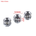 Zilveren 9,5mm roestvrijstalen afstandskralen met heldere strass-steentjes voor DIY-sieraden - 9.5mm / Staalkleur