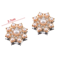 Floral geometric pearl and rhinestone buckle accessory with 2.7cm diameter - Snowflake 2.7cm
