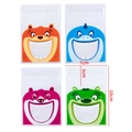 Sachets cadeaux auto-adhésifs avec motifs de dessin animé ours requin et chat 7x10cm - Grosse Bouche Dessin Animé - Petit
