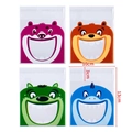 Lot mixte de sachets autocollants de monstre 10x13cm en quatre couleurs vives - Grosse Bouche Dessin Animé - Grand