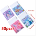 50pcs Mermaid transparent self-adhesive bags for snacks, 10x10cm assorted patterns - Mermaid Style - Large