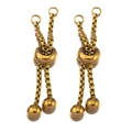 Golden stainless steel adjustable box chain bracelet components with ball ends - 35mm Gold