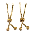 Adjustable golden stainless steel box chain with round slider for DIY jewelry making - 50mm Gold